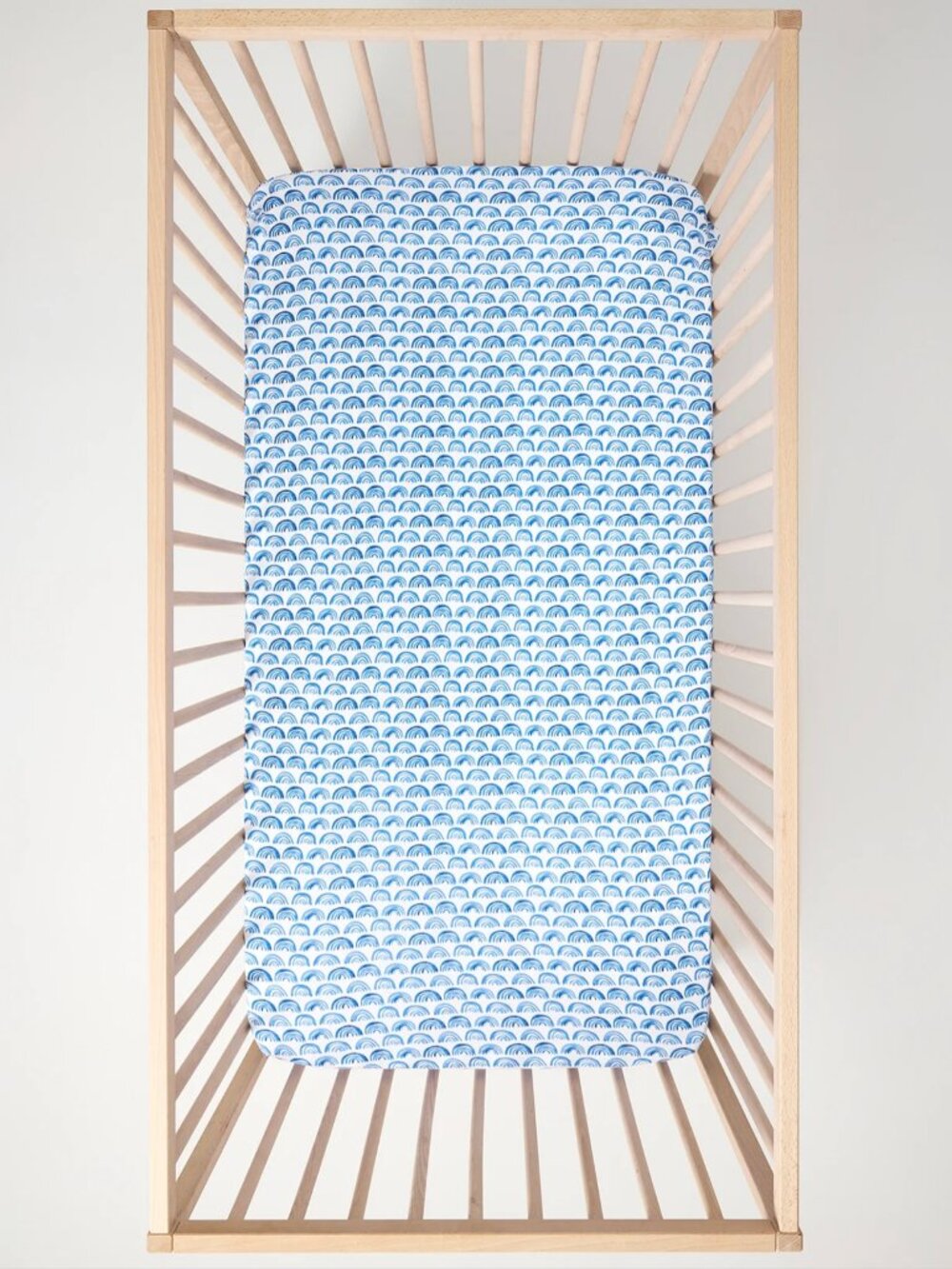 Little Sleepies Blue Rainbows Fitted Crib Sheet, GUC
